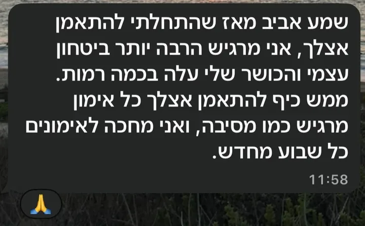 צילום מסך של ההודעה המקורית ב־WhatsApp